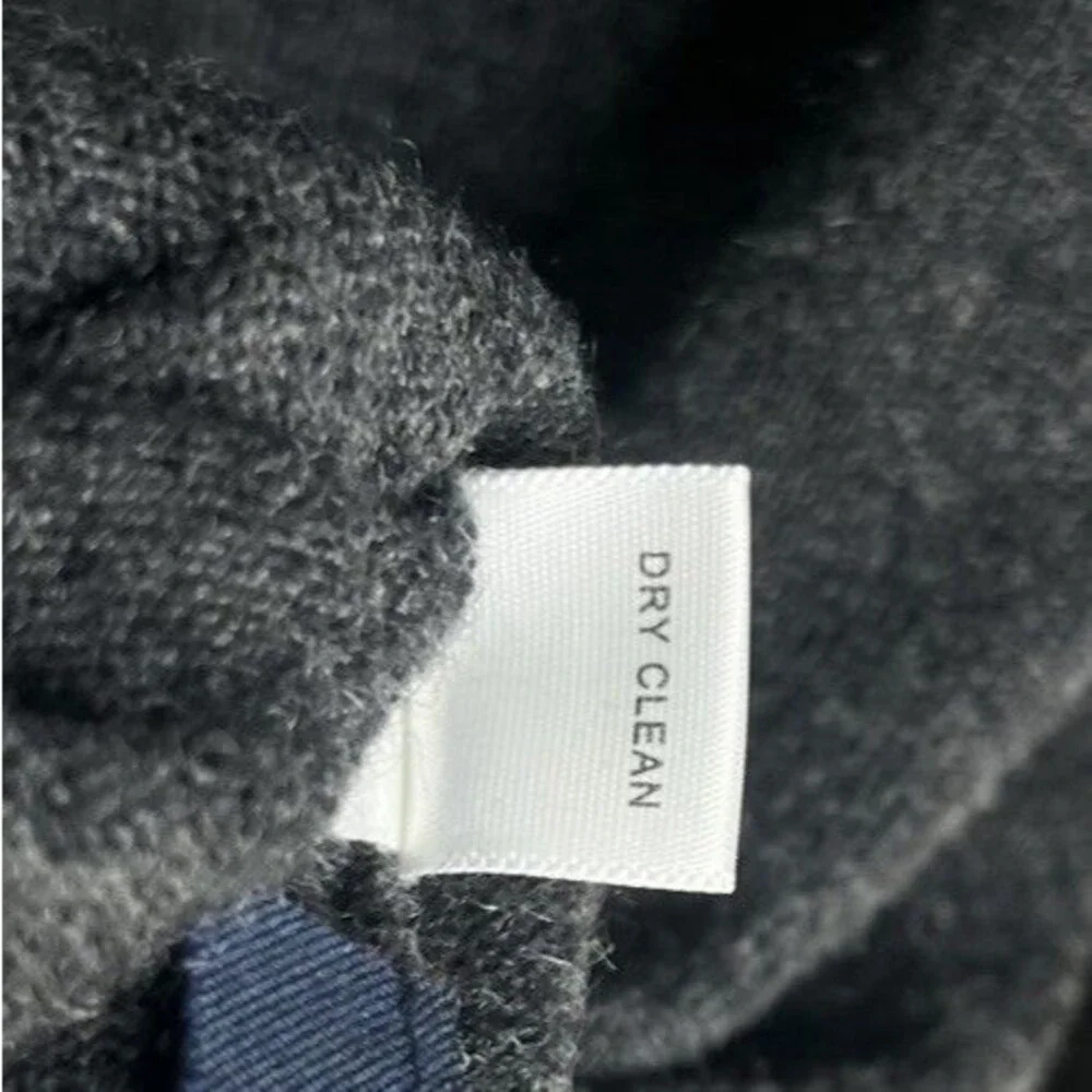 VNTG Banana Republic Mens S Sweater Lambswool Cashmere Gray Elbow Pads V-Neck